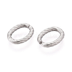 304ステンレススチールクイックリンクコネクター  ねじれた楕円形のリング  変色しない  ステンレス鋼色  9x7x1.3mm&nbsp;STAS-T064-89P
