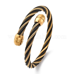304 Stainless Steel Torque Bangles for Women&nbsp;BJEW-P310-25MC