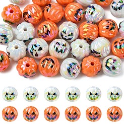 10Pcs 2 Colors Halloween UV Plating Acrylic Beads&nbsp;OACR-YW0003-61