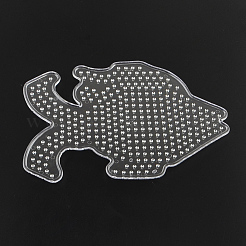 5x5mmDIYのアイロンビーズに使用する魚ABCプラスチックペグボード  透明  100x143x5mm&nbsp;X-DIY-Q009-34