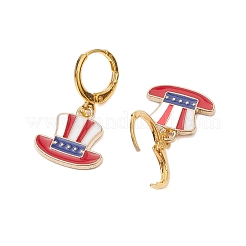 5 Pairs 5 Styles Independence Day Brass Huggie Hoop Earring Sets&nbsp;EJEW-JE05856