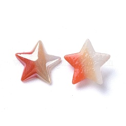 不透明ガラスカボション  スター  カラフル  9x10x2.5mm&nbsp;X-GGLA-S038-09B-10mm