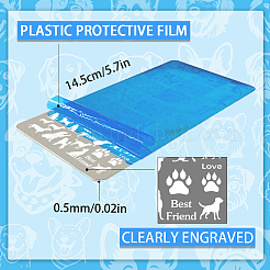 304ステンレススチール製DIYネイルアートテンプレート  プラスチックネイルアート画像テンプレート  シリコンシールスタンプ＆スクレーパー付き  テンプレートツール  犬  14.5x9.5cm  2個/袋&nbsp;MRMJ-PH0003-10B