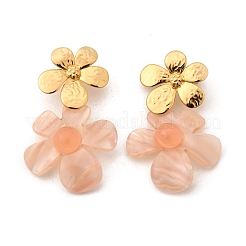 304 Stainless Steel Acrylic Dangle Stud Earrings&nbsp;EJEW-Z106-01G