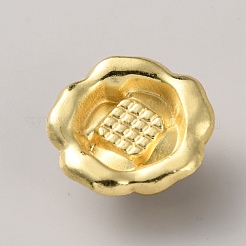 合金エナメルと模造真珠のカボション  花  ライトゴールド  ホワイト  17.5x18x8.5mm&nbsp;FIND-WH0366-480C-02