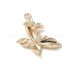 Brass Micro Pave Clear Cubic Zirconia Pendants&nbsp;KK-L208-63G