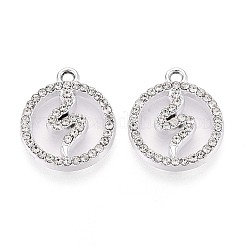 Rack Plating Alloy Rhinestone Pendants&nbsp;PALLOY-T091-21M-P