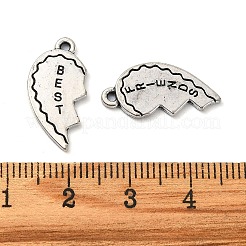 チベット風合金チャーム  鉛フリー＆カドミウムフリー  ハート  アンティークシルバー  20x10x1mm  穴：1.2mm  1031個/ 1000g&nbsp;TIBE-H142-04AS