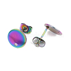 Ion Plating(IP) 304 Stainless Steel Stud Earring Findings&nbsp;STAS-P198-25-10mm-M