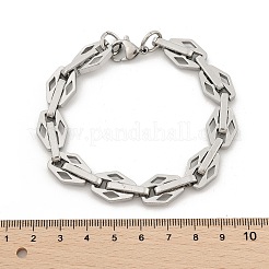 304 Stainless Steel Rhombus Link Chain Bracelets for Women Men&nbsp;BJEW-F488-56P