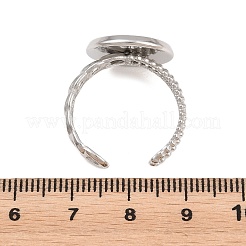 304 Stainless Steel Open Cuff Ring Components&nbsp;STAS-F366-09D-P