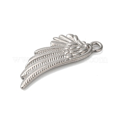 変色しない304ステンレススチールペンダント  翼のチャーム  ステンレス鋼色  29x13x2mm  穴：1.8mm&nbsp;STAS-N103-34P