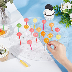 楕円形アクリル ロリポップ ディスプレイ ライザー  ロリポップホルダー  透明  完成品：32x26x1.65cm&nbsp;ODIS-WH0038-58
