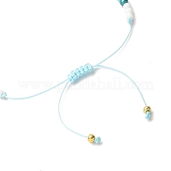 Natural Freshwater Shell & Glass Seed Beads Braided Bead Bracelets for Women&nbsp;BJEW-JB12362-04