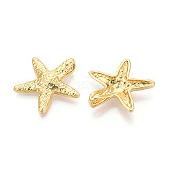 真鍮チャーム  カドミウムフリー＆鉛フリー  ヒトデ  18KGP本金メッキ  23x24x5.5mm  穴：5x2.5mm&nbsp;KK-N257-73G