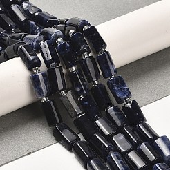 天然石ソーダライトビーズ連売り  シードビーズで  多面カット  コラム  8.5~11x5.5~6.5mm  穴：1mm  約14~15個/連  7.48''（19センチメートル）&nbsp;G-N327-06-28