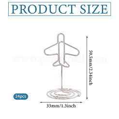 アイロンメモホルダー  名刺ホルダー  飛行機  プラチナ  34x33x59.5mm&nbsp;OFST-WH0004-029P