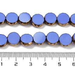 ジェイド風ガラスビーズ連売り  フラットrounnd  多面カット  ミディアムスレートブルー  9.5~10x3.5~4mm  穴：1.4mm  約40個/連  14.09~14.49''（35.8~36.8センチメートル）&nbsp;GLAA-H032-02-04