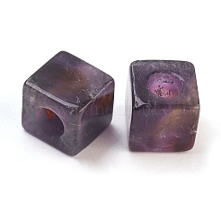天然アメジストヨーロピアンビーズ  大穴ビーズ  キューブ  10x10x10mm  穴：4.5~5mm&nbsp;G-F580-B07