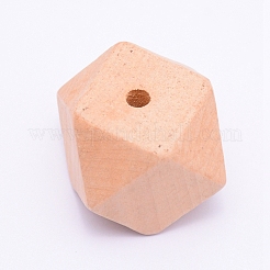 草の木の木のビーズ  ポリゴン  染色されていない  スターカットラウンドビーズ  バリーウッド  30x39.5x38.5mm  穴：4.5mm&nbsp;CD-TAC0004-01I