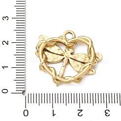 304ステンレススチールエナメルペンダント  ゴールドカラー  トンボ  21x25.5x4mm  穴：2.2mm&nbsp;STAS-B101-02G-03