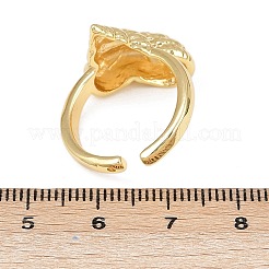 海をテーマにした真鍮製のカフリング  18KGP本金メッキ  カドミウムフリー＆ニッケルフリー＆鉛フリー  巻き貝  18.5mm  内径: 調節可能&nbsp;RJEW-C135-01G-04