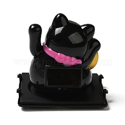 Plastic Solar Powered Japanese Lucky Cat Figurines&nbsp;DJEW-K023-01A
