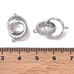真鍮製マイクロパヴェクリアキュービックジルコニアコネクターチャーム  プラチナ  25mm  穴：1.4mm&nbsp;CU-CBA3371-11P