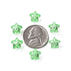 透明なアクリルビーズ  スター  薄緑  9x9.5x5.5mm  穴：2mm  約2000個/500g&nbsp;MACR-S373-45-B02