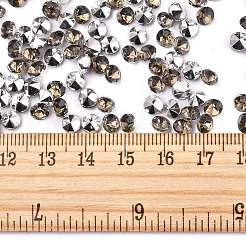 模造台湾アクリルラインストーン尖底カボション  多面カット  ダイヤモンド  濃いグレー  5x4mm&nbsp;GACR-A003-5mm-23