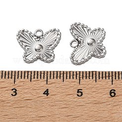 304ステンレススチールチャーム  蝶  ステンレス鋼色  11.5x14x2.5mm  穴：1.8mm&nbsp;LS-STAS-P440-02P