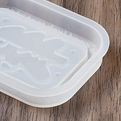 DIYクリスマステーマペンダントシリコンモールド  UVレジン＆エポキシレジンのクラフト作り用  ホワイト  長方形  82x60x12mm  内径：75x52mm&nbsp;LS-DIY-Q138-02A