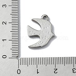 変色防止304ステンレススチールペンダント  ツバメのチャーム  ステンレス鋼色  20x16x2mm  穴：2mm&nbsp;STAS-L022-442P