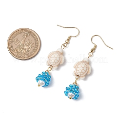Shell Glass Dangle Earrings&nbsp;EJEW-MZ00424-01