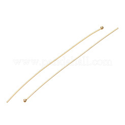 真鍮のボールヘッドピン  18KGP本金メッキ  70x0.7mm  21ゲージ  ヘッド：2mm&nbsp;KK-T032-013G-B