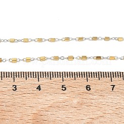 女性用、1.5mmツートンカラー304ステンレススチール製キューボイドリンクチェーンネックレス  ゴールデン·ステンレス鋼色  15.75インチ（40cm）&nbsp;NJEW-G201-03GP