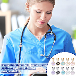 10Pcs Dog Paw Print Alloy Enamel Stethoscope Pendant Decorations&nbsp;HJEW-OC00211