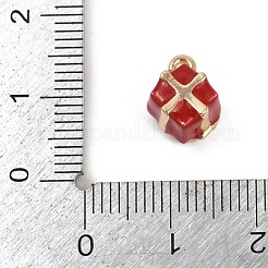 合金エナメルチャーム  ゴールドカラー  ボックス  11x8.5x7.5mm  穴：1.2mm&nbsp;PALLOY-R158-05G-03