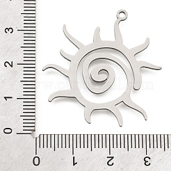 ステンレスペンダント201個  レーザー切断  中空螺旋太陽チャーム  ステンレス鋼色  35x32x1mm  穴：1.6mm&nbsp;STAS-S176-01P