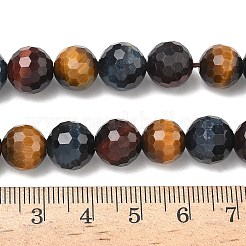 Three-Color Natural Tiger Eye Beads Strands&nbsp;G-L642-F08-10mm