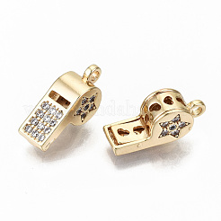 Brass Micro Pave Clear Cubic Zirconia Charms&nbsp;KK-S356-172G-NF