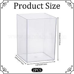 透明PPペンホルダー  透明  長方形  73x73x103mm  内径：69x69mm&nbsp;AJEW-WH20020-646A