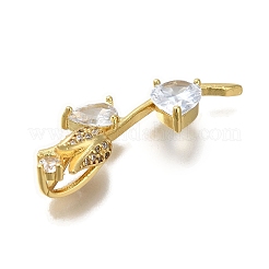 Rack Plating Brass Micro Pave Cubic Zirconia Pendants&nbsp;KK-G500-31B-G