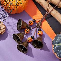 Halloween Theme Iron Bell Pendant Decoration&nbsp;HJEW-JM02473