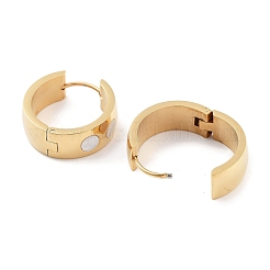 イオンプレーティング（IP）304ステンレススチール＆天然シェルフギーフープピアス（女性用）  316サージカルステンレススチール製耳ピン付き  ゴールドカラー  7x20mm&nbsp;EJEW-C096-26A-G