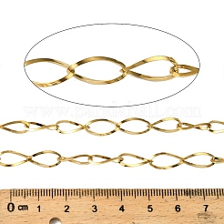 304ステンレススチールカーブチェーン  イオンプレーティング（ip）  ハンダ付け  スプールで  ゴールドカラー  13x6.3x1.5mm&nbsp;CHS-H114-03G