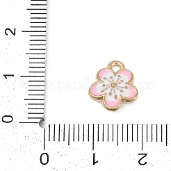 合金エナメルチャーム  花のチャーム  ピンク  12x10x3.5mm  穴：1.5mm&nbsp;X-FIND-Z070-05G-04