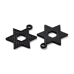 合金ペンダント  六線星形  電気泳動黒  27.5x21x2mm  穴：1.8mm&nbsp;FIND-K007-03EB