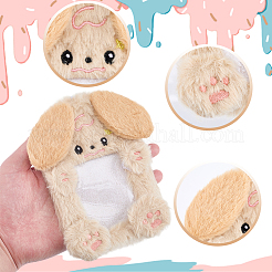 2Pcs 2 Styles Cute Animals Plush Photocard Holder with Plastic Ball Chain&nbsp;HJEW-SC0003-19