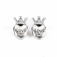 Tibetan Style Alloy European Beads Rhinestone Settings&nbsp;TIBEB-N007-025